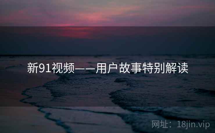 新91视频——用户故事特别解读