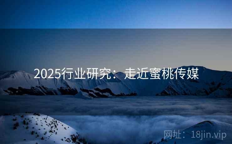 2025行业研究：走近蜜桃传媒